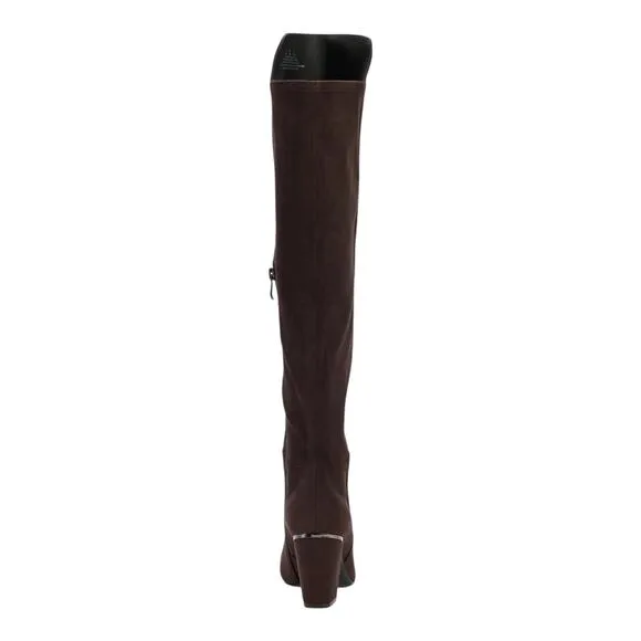 DKNY Women's Cilli Square Toe Knee High Dress Boots Dark Brown Size 7