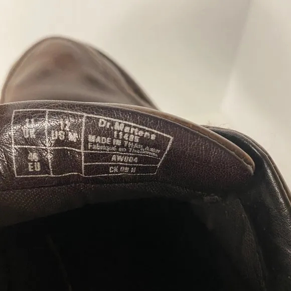 Doc Martens 11485 casual brown Oxford derby leather shoes lace up men 12m