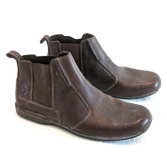 DOC MARTENS 11497 men's oiled brown leather slip-on Chelsea ankle boots
