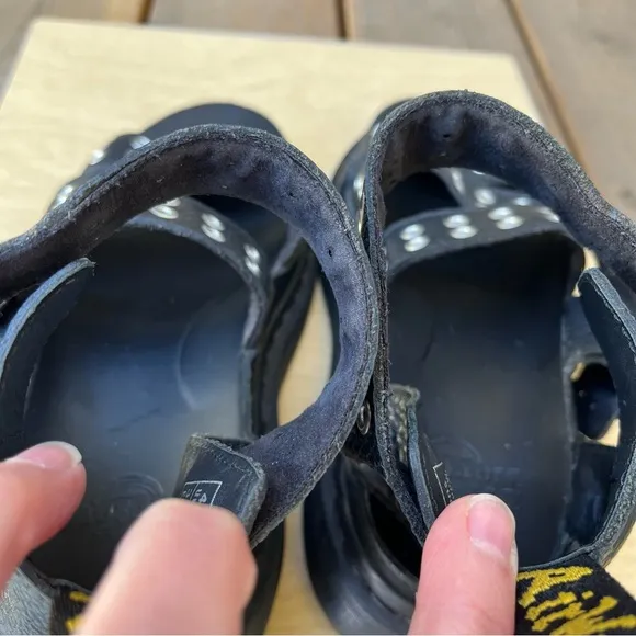 Doc Martens Clarissa II HDW Aunt Sally Leather Buckle Sandals Black Sz 37EU/6US