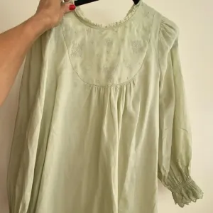 Doen linen cotton blend embroidered babydoll dress