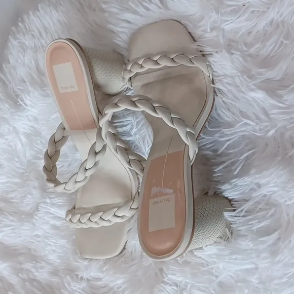 Dolce Vita Braided Slip On Round Heeled Sandals Size 9.5