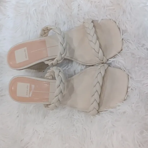 Dolce Vita Braided Slip On Round Heeled Sandals Size 9.5