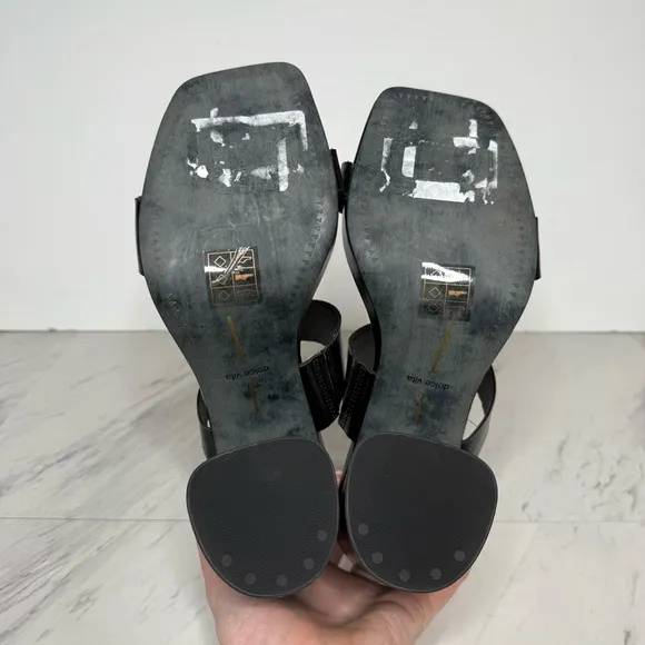Dolce Vita Cataya Black Square Toe Heeled Sandal 11
