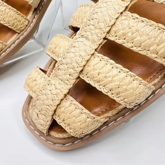 Dolce Vita Fyona Raffia Fisherman Style Slip On Mule Sandals