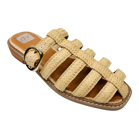 Dolce Vita Fyona Raffia Fisherman Style Slip On Mule Sandals