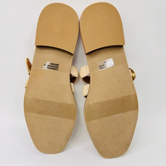 Dolce Vita Fyona Raffia Fisherman Style Slip On Mule Sandals