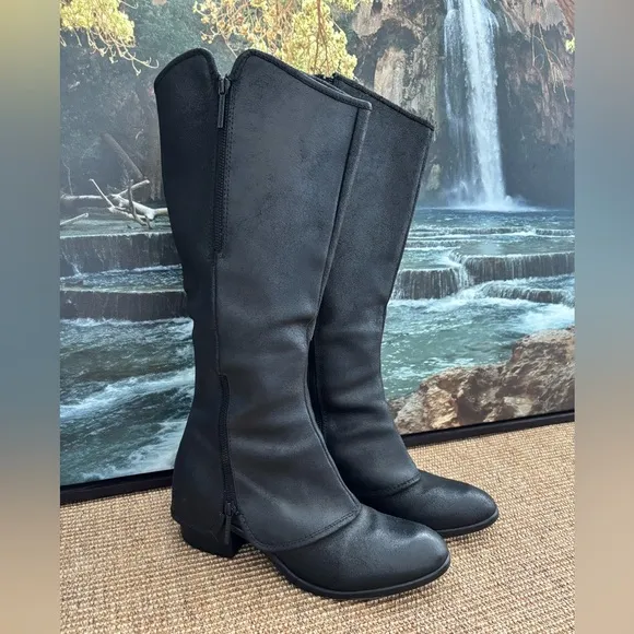 Donald J Pliner DEVI4 Tall Leather Boots Double Zip Cover Western- Iconic 9.5