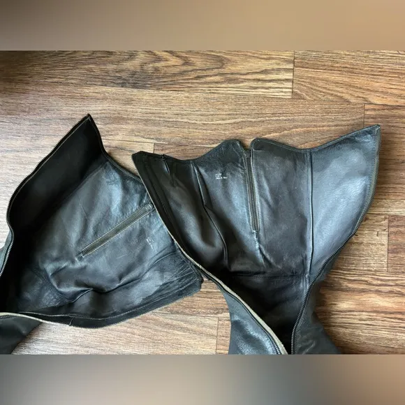 Donald J Pliner DEVI4 Tall Leather Boots Double Zip Cover Western- Iconic 9.5