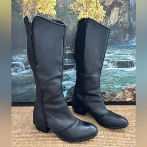 Donald J Pliner DEVI4 Tall Leather Boots Double Zip Cover Western- Iconic 9.5
