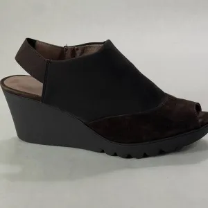 Donald J Pliner Sandals Womens 8.5 M Black Leather Elastic Wedge Mynne Shoes