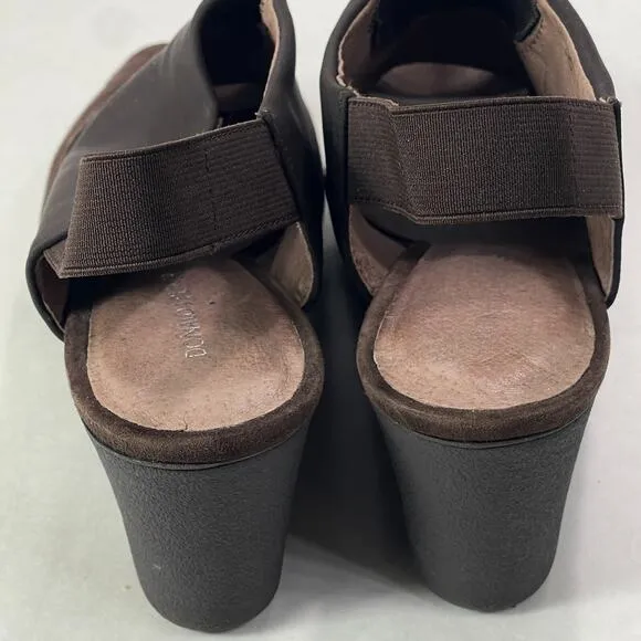 Donald J Pliner Sandals Womens 8.5 M Black Leather Elastic Wedge Mynne Shoes