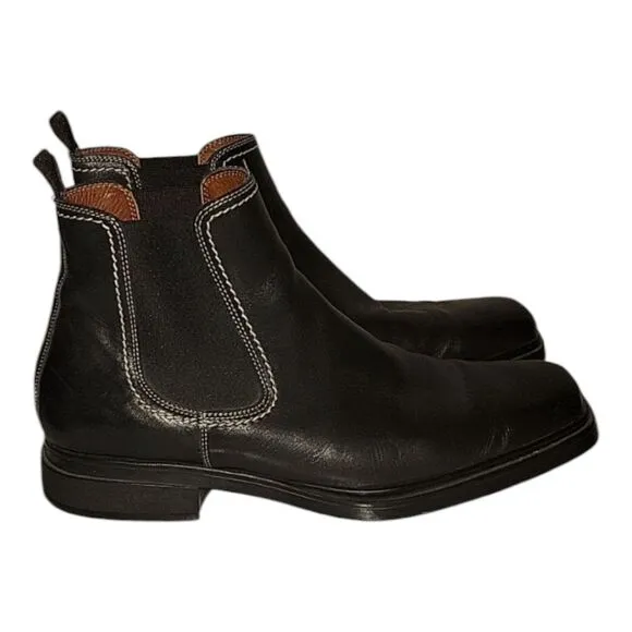 Donald J Pliner Executive dress Chelsea boots black leather size 11.5 square toe
