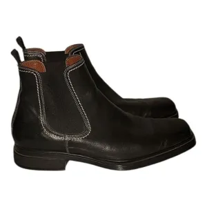 Donald J Pliner Executive dress Chelsea boots black leather size 11.5 square toe