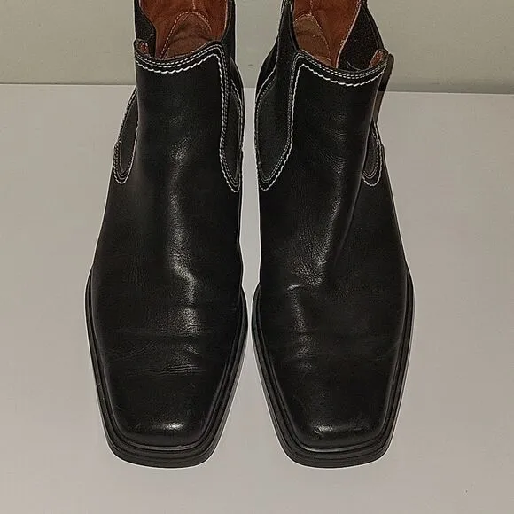 Donald J Pliner Executive dress Chelsea boots black leather size 11.5 square toe