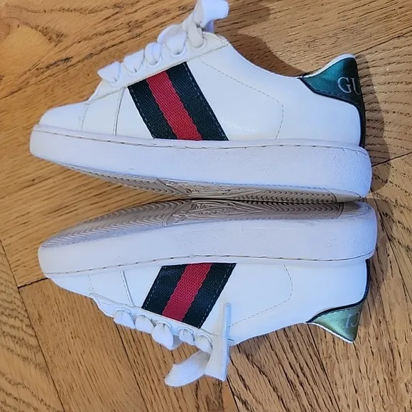 Doraemon x Gucci Toddler Ace Tainer  White Leather Sneaker Size 26 US 10