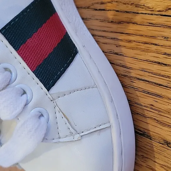 Doraemon x Gucci Toddler Ace Tainer  White Leather Sneaker Size 26 US 10