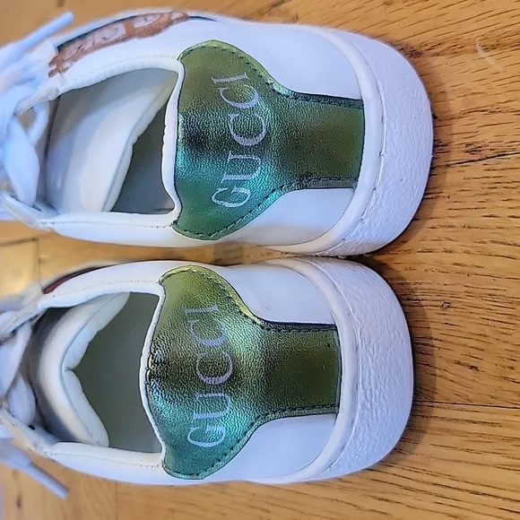 Doraemon x Gucci Toddler Ace Tainer  White Leather Sneaker Size 26 US 10