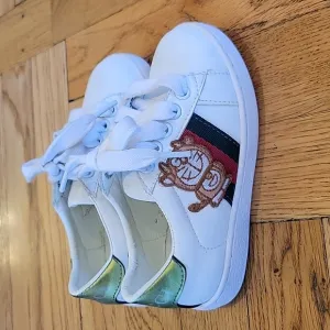 Doraemon x Gucci Toddler Ace Tainer  White Leather Sneaker Size 26 US 10