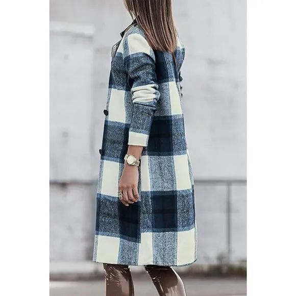 DOUBLE TAKE Plus Green Blue Plaid Button Up Jacket Pockets Fall NEW Size 2XL 3XL