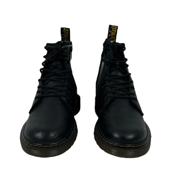 Dr. Doc Martens 1460 J Youth Kids Size 1 Lace Up Boots Black Leather Side Zip