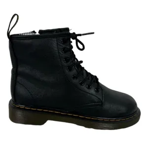 Dr. Doc Martens 1460 J Youth Kids Size 1 Lace Up Boots Black Leather Side Zip
