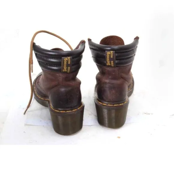 Dr. Martens alexandria heeled booties padded collar leather womens us 6