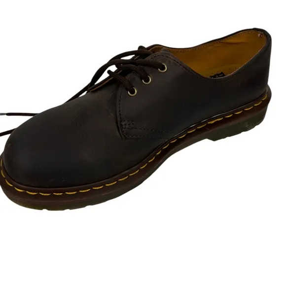 Dr Martens Brown Mens Size US 8 Leather Low Derby Shoes 11838 Rustic Distressed