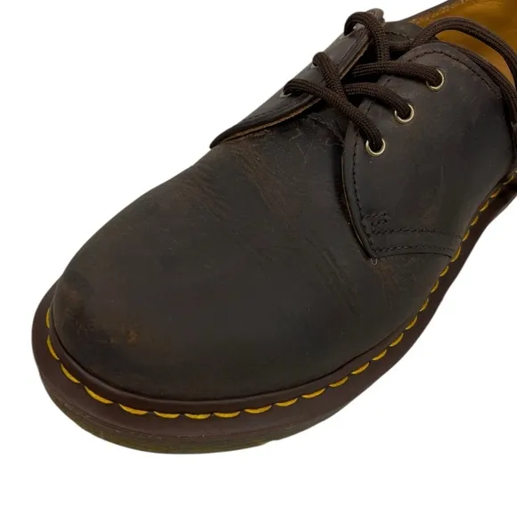 Dr Martens Brown Mens Size US 8 Leather Low Derby Shoes 11838 Rustic Distressed