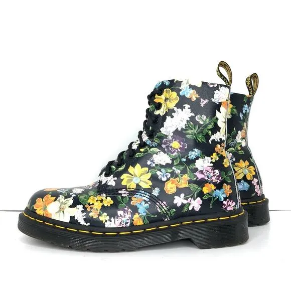 Dr Martens Darcy Floral 1460 Pascal DF Lace Up Ankle Boots Women’s 7 Shoes