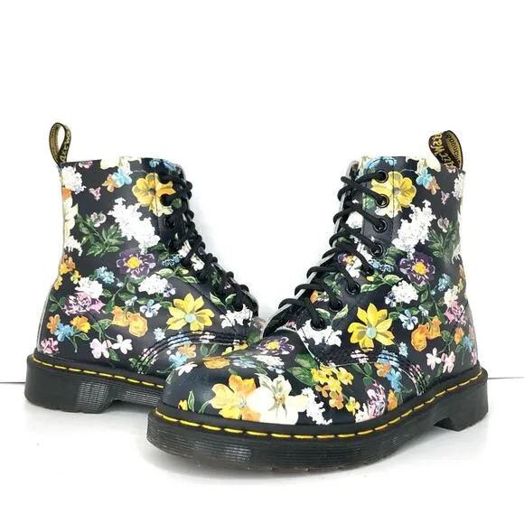 Dr Martens Darcy Floral 1460 Pascal DF Lace Up Ankle Boots Women’s 7 Shoes
