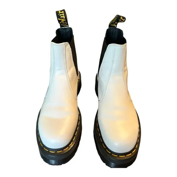 Dr. Marten’s Doc Chelsea Chunky Platform Smooth White Leather Boots Air Wair EC