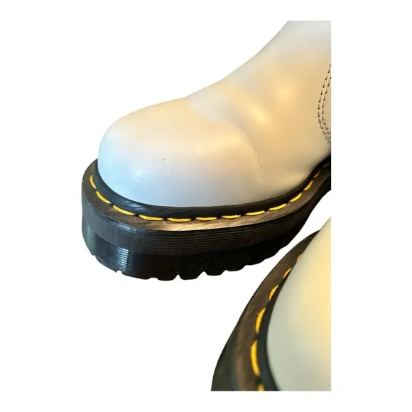 Dr. Marten’s Doc Chelsea Chunky Platform Smooth White Leather Boots Air Wair EC