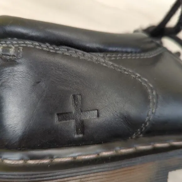 Dr Martens Kyle Mens 12 Chunky Oxford Shoes Moc Toe Y2K Black Leather 11531
