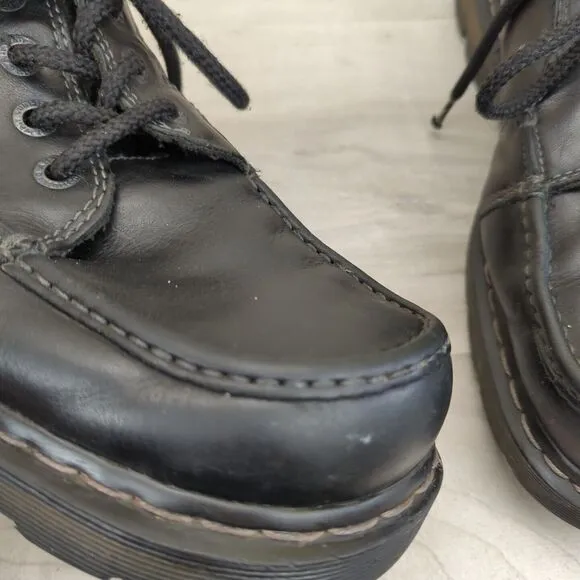 Dr Martens Kyle Mens 12 Chunky Oxford Shoes Moc Toe Y2K Black Leather 11531