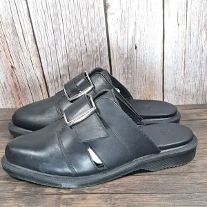 DR Martens Nyro Temperley Black Leather Slip on Mule Sandals w/Buckle Women's 6