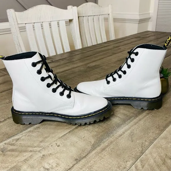Dr. Martens White Luana Leather Combat Boot Women’s Size 7