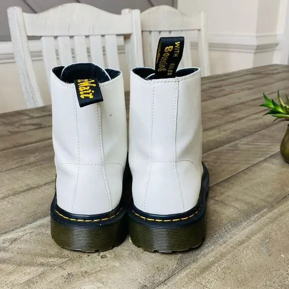 Dr. Martens White Luana Leather Combat Boot Women’s Size 7