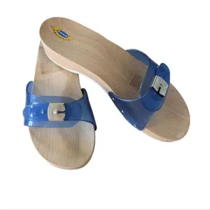 DR SCHOLLS New Sandals Slip On Slide Clog Shoe wooden made in Italy