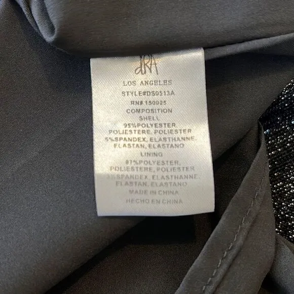 dRA for Anthropologie shimmery Black / gunmetal dress XS P