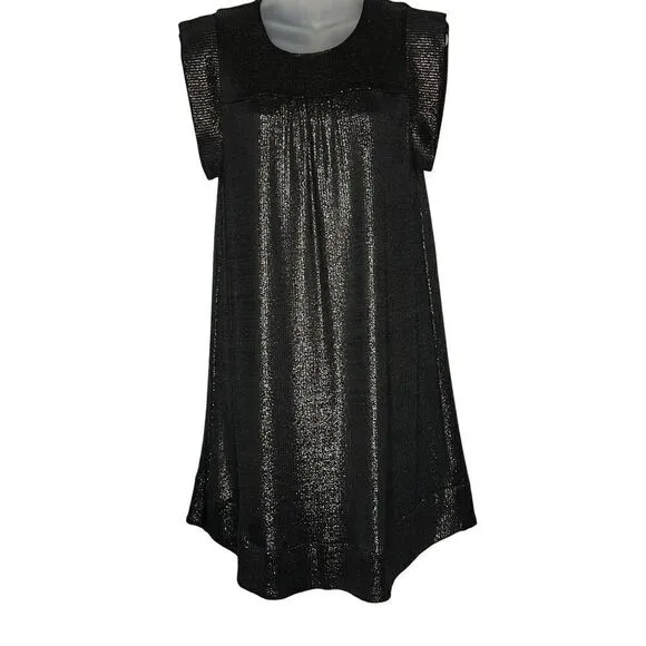 dRA for Anthropologie shimmery Black / gunmetal dress XS P