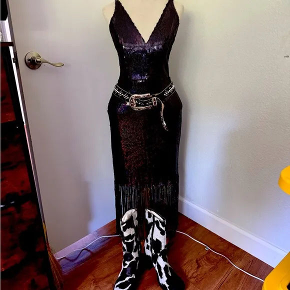 Dress the Population Black V-Neck Sheath Cocktail Dress