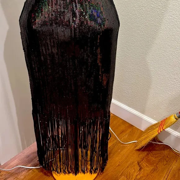 Dress the Population Black V-Neck Sheath Cocktail Dress