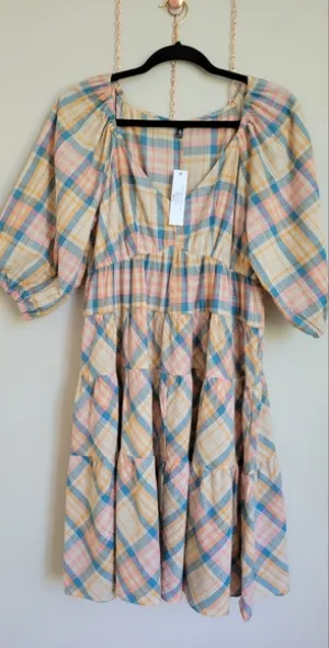 Drew Plaid dress NWT size M