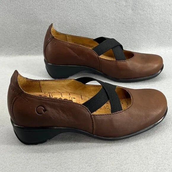 Dromedaris Tracy 2 Leather Mary Jane Low Block Heel Shoe-Brown-Women Size 37-NEW