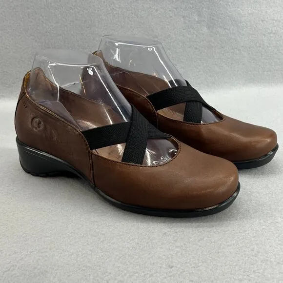 Dromedaris Tracy 2 Leather Mary Jane Low Block Heel Shoe-Brown-Women Size 37-NEW