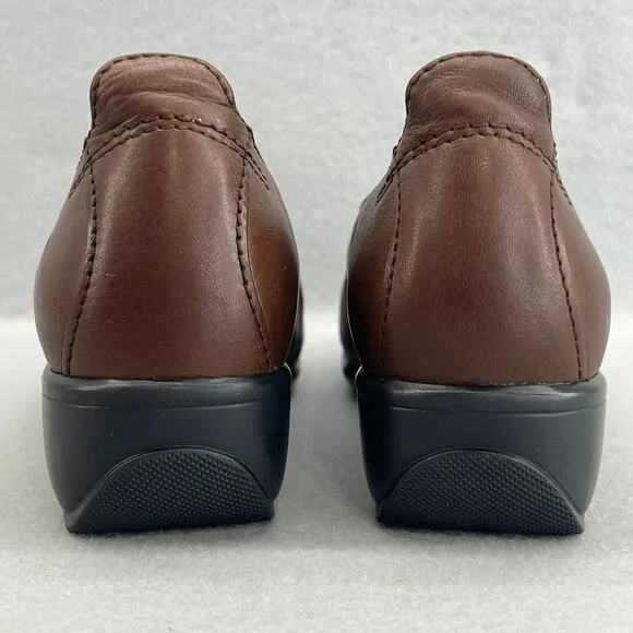 Dromedaris Tracy 2 Leather Mary Jane Low Block Heel Shoe-Brown-Women Size 37-NEW