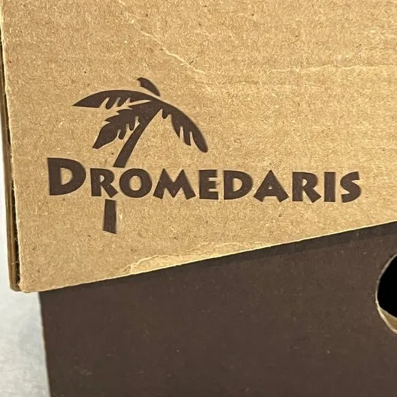 Dromedaris Tracy 2 Leather Mary Jane Low Block Heel Shoe-Brown-Women Size 37-NEW