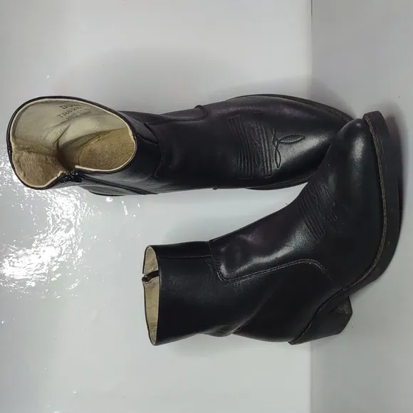 Durango Black Leather Men's Boots size 9 Side Zip Black Western Dress Boots