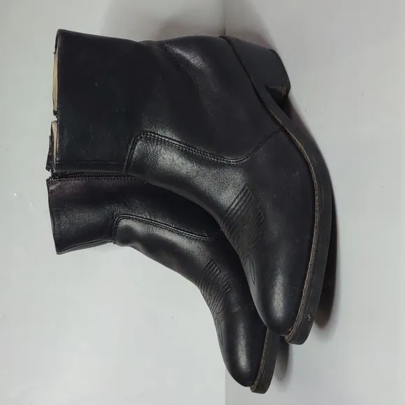 Durango Black Leather Men's Boots size 9 Side Zip Black Western Dress Boots